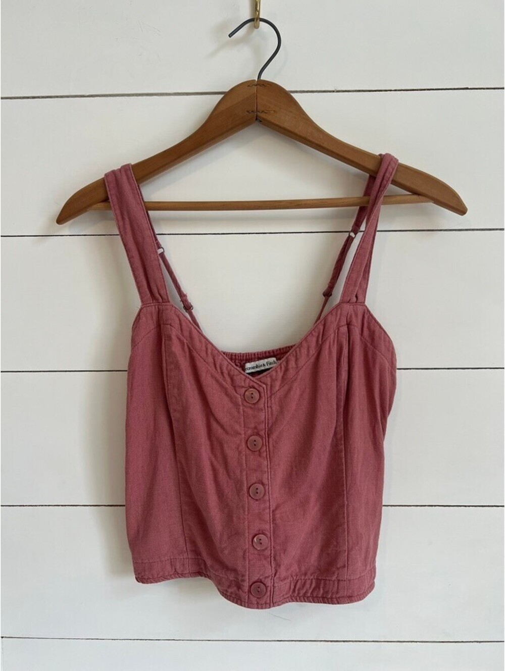 Abercrombie & Fitch Linen Blend Top Women's Size S Rose Summer Boho Festival